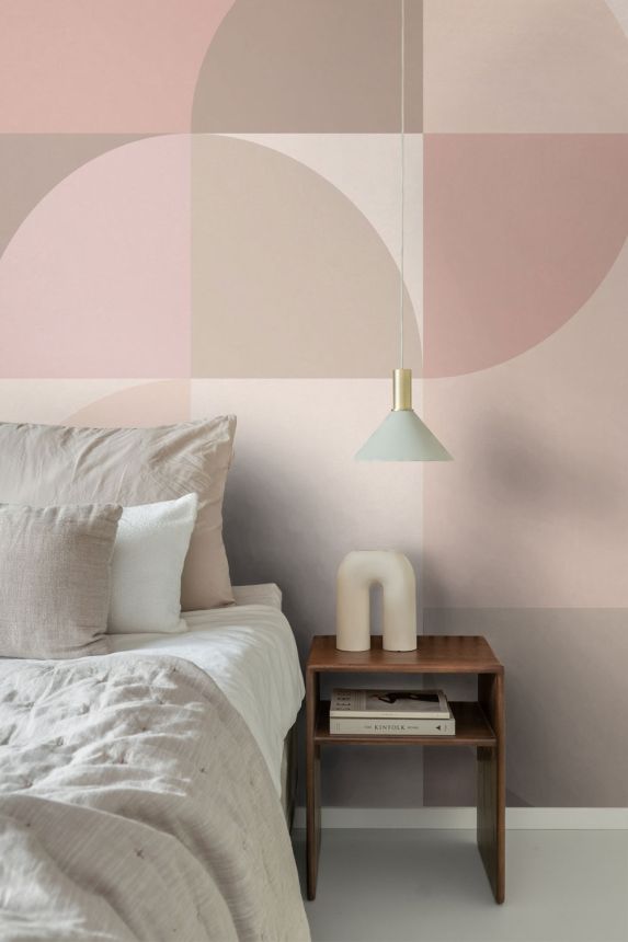 Fototapete, rosa, beige, grafisches Muster, 357321, 3D Reflections, Origin