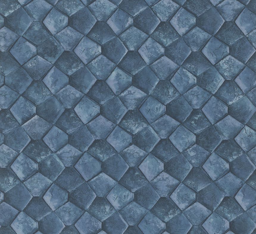Geometrische Tapete, Blau, 34910, Eclectic, Marburg
