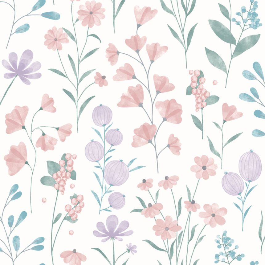 Tapete, weiß, Blumen, M88306, Vavex 2027