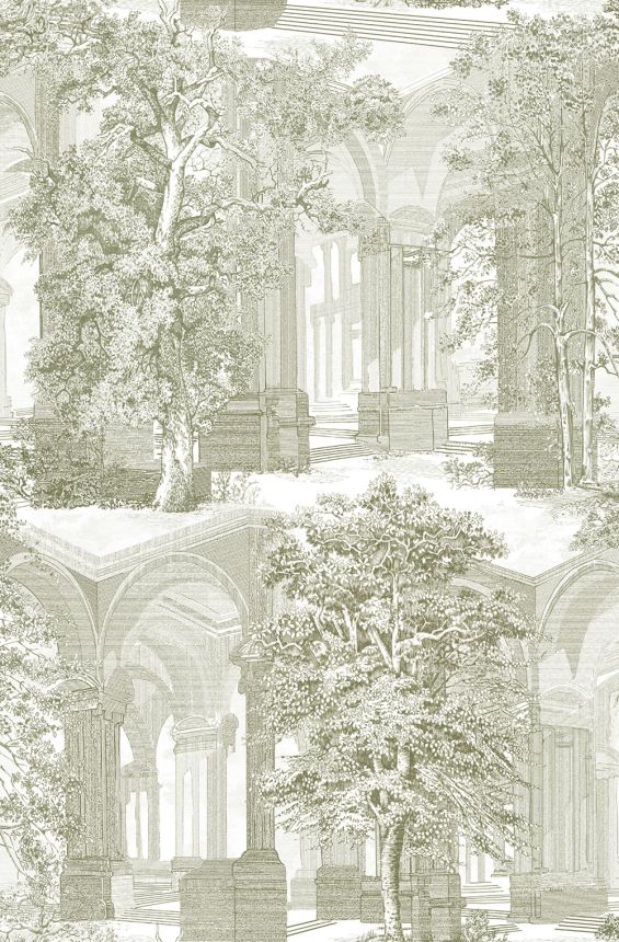 Tapete, grün, Bäume, Arkaden, 129094, Arboretum, Graham Brown Premium