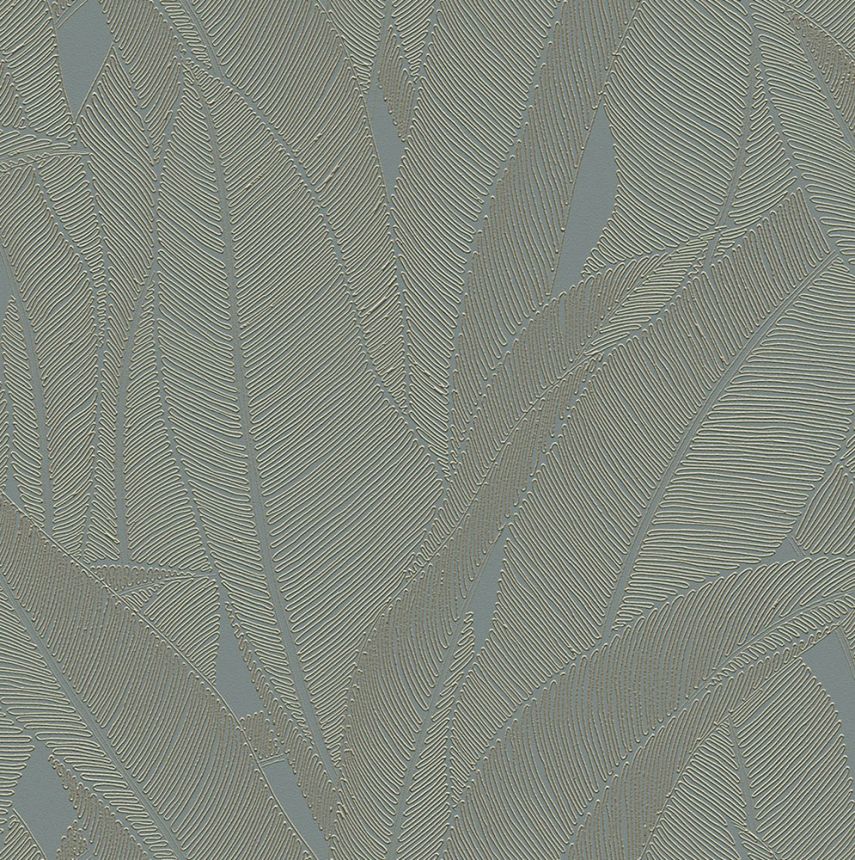Luxustapete, Türkis-Gold, Blätter, Z16701, Murella 100, Zambaiti Parati