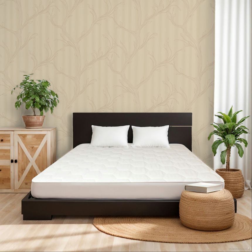 Luxustapete, Beige, Zweige mit Blättern, Z16716, Murella 100, Zambaiti Parati