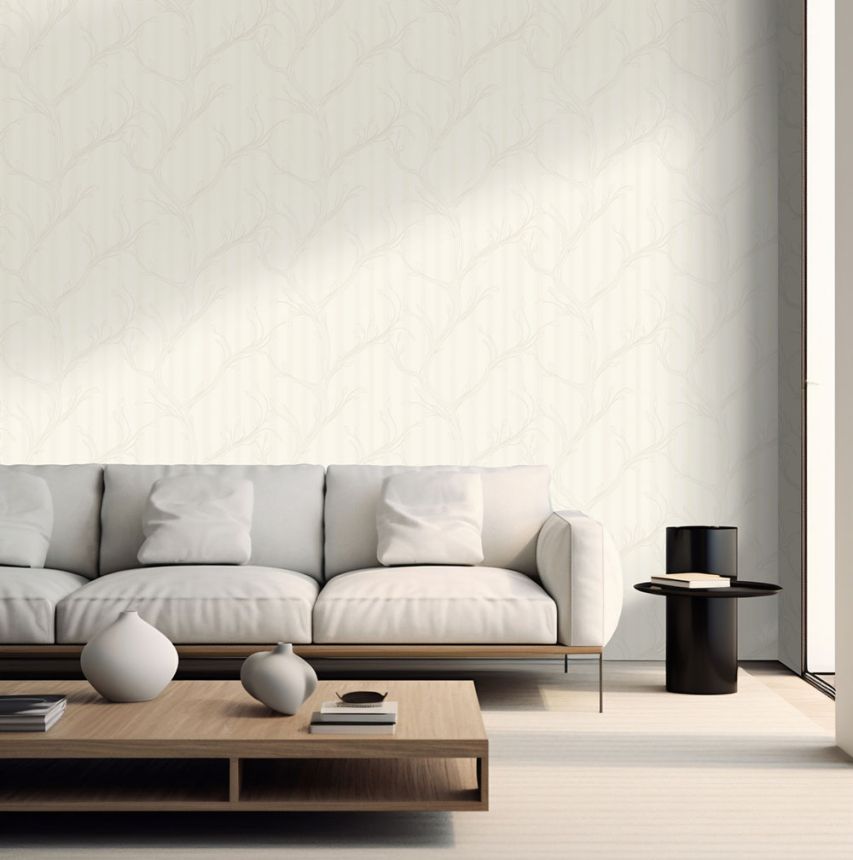 Luxustapete, Creme, Zweige mit Blättern, Z16717, Murella 100, Zambaiti Parati