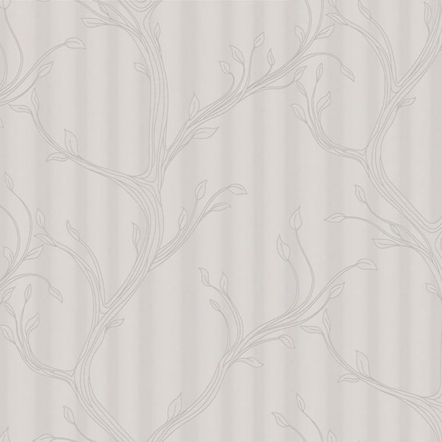 Luxustapete, Grau-Silber, Zweige mit Blättern, Z16720, Murella 100, Zambaiti Parati