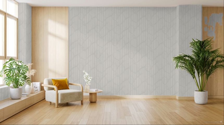 Luxustapete, Grau-Silber, Zweige mit Blättern, Z16720, Murella 100, Zambaiti Parati
