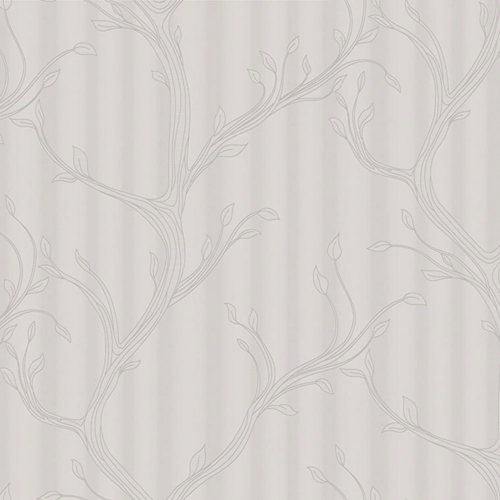 Luxustapete, Grau-Silber, Zweige mit Blättern, Z16720, Murella 100, Zambaiti Parati