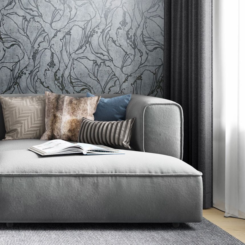 Tapete, Grau-Beige, Stuck, 34607, Terra, Marburg