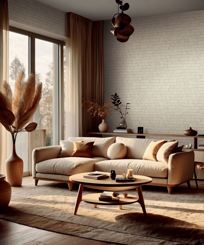 Tapete, Beige, Ziegel, Ziegelwand, 34611, Terra, Marburg