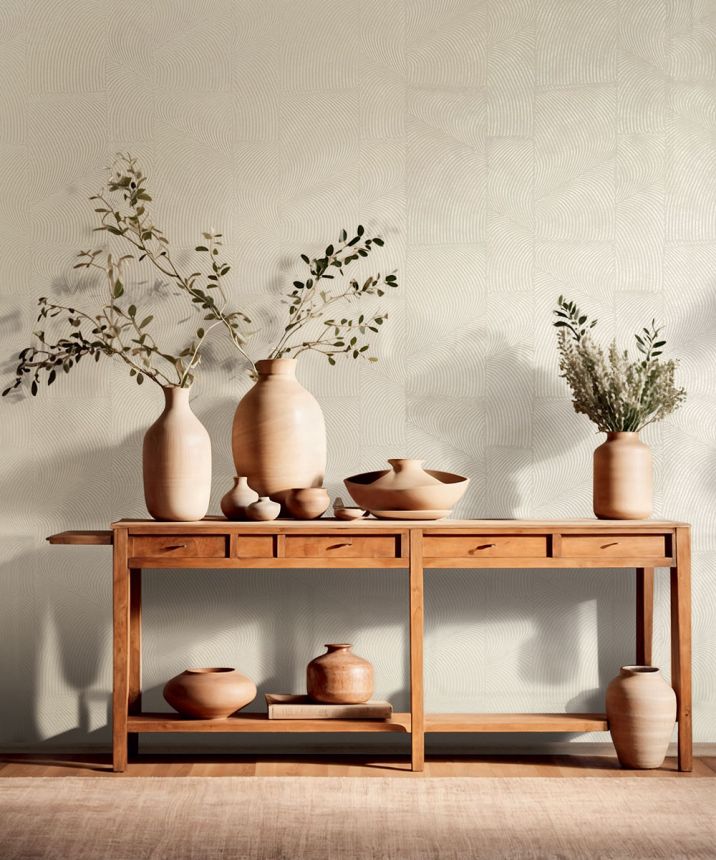 Tapete, Creme, Grafisches 3D-Muster, 34641, Terra, Marburg