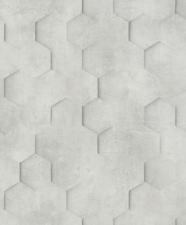 Geometrische Tapete, Grau, Hexagone, 34159, Loft Superior, Marburg