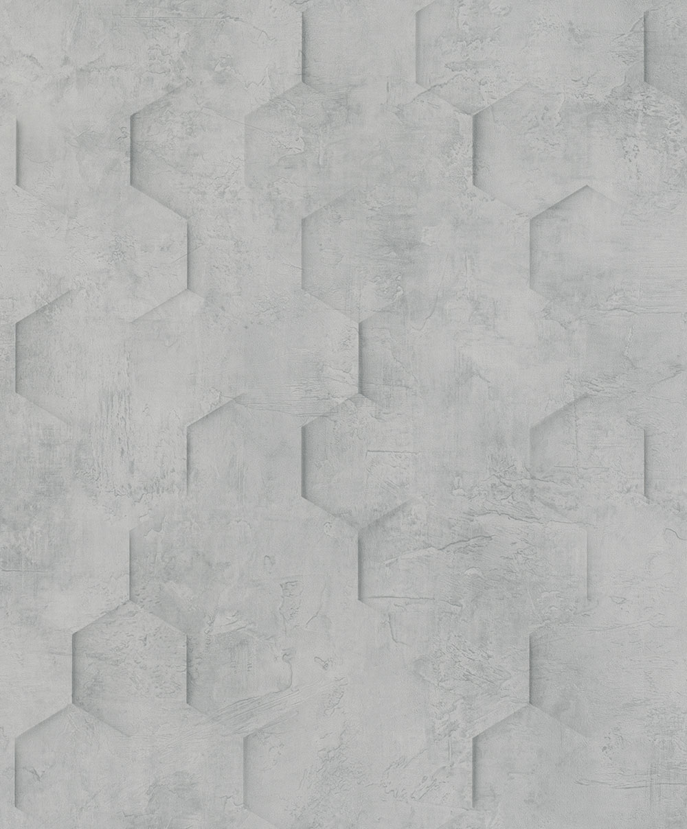 Geometrische Tapete, Grau, Hexagone, 34160, Loft Superior, Marburg