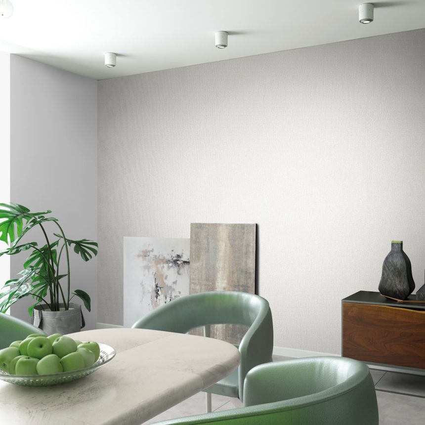 Tapete, Weiß-Grau, Textiloptik, 34172, Kumano, Loft Superior, Marburg