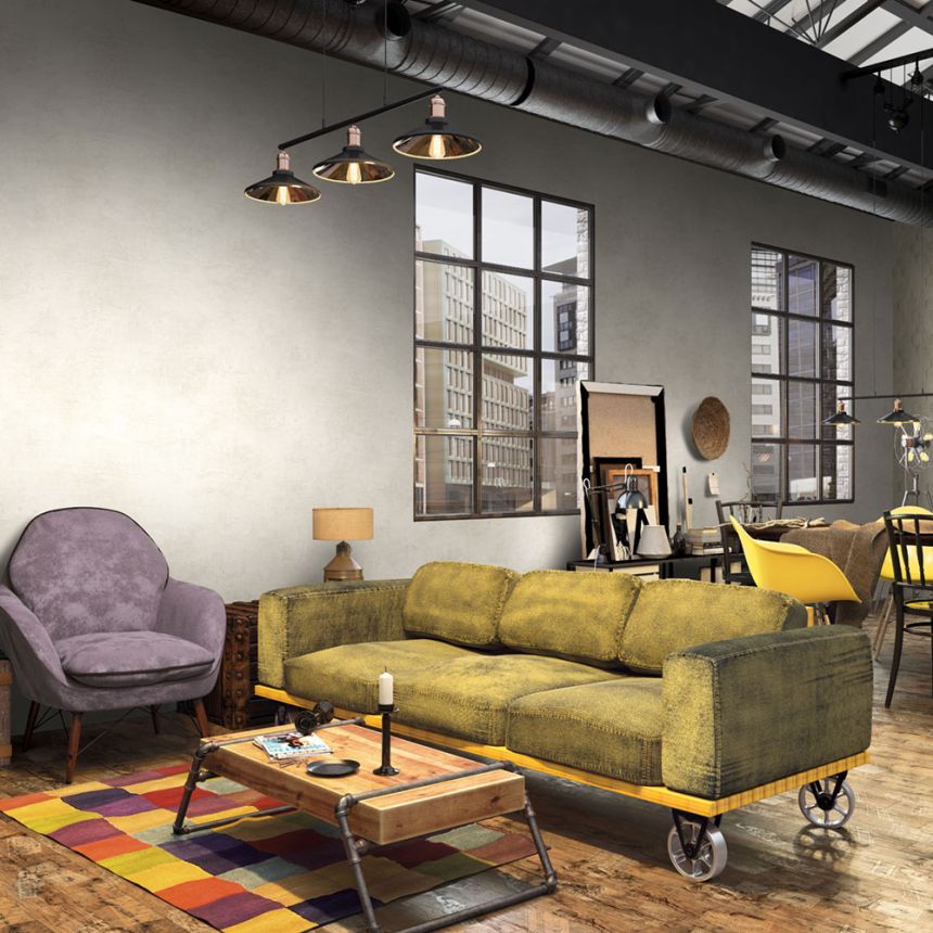 Tapete, Grau-Creme, Spachteloptik, 34191, Loft Superior, Marburg