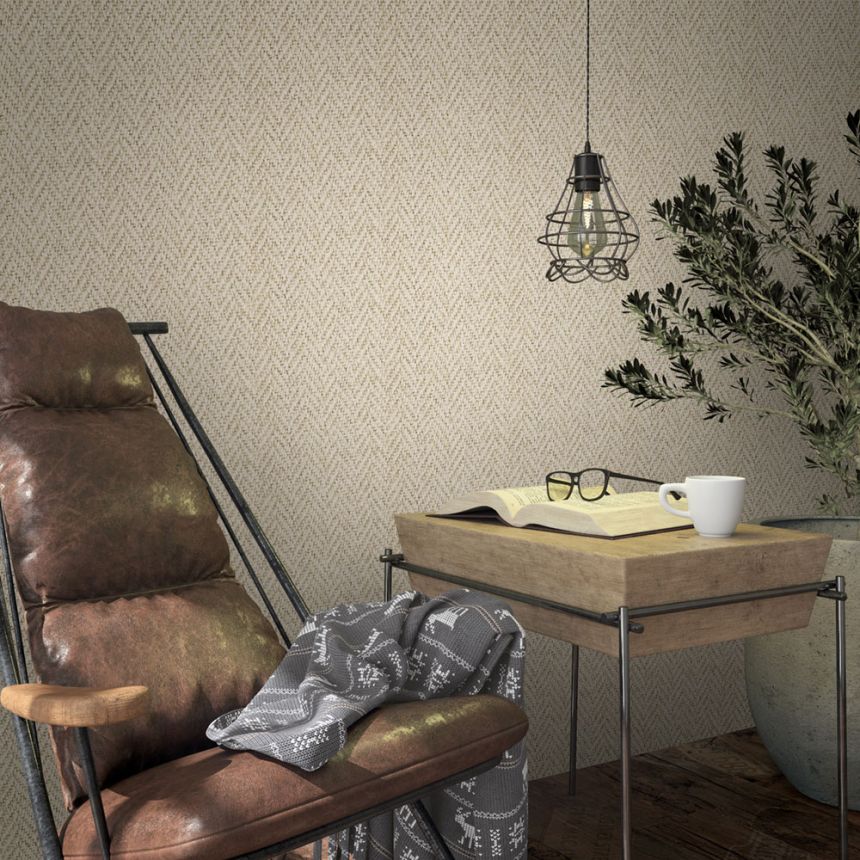 Tapete, Beige, Textiloptik, 59305, Loft Superior, Marburg
