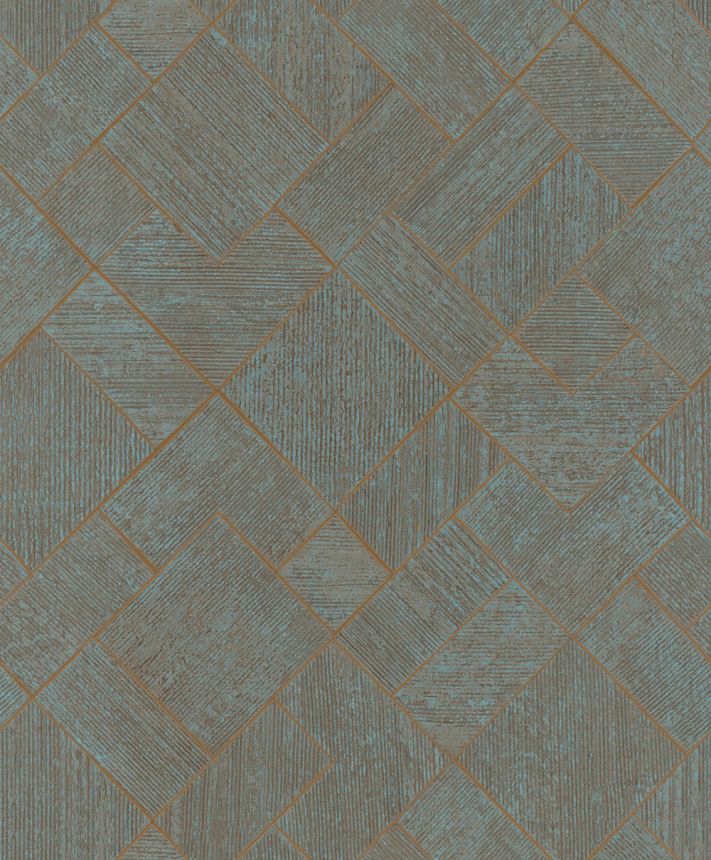 Tapete, blau, kupferfarben, geometrisches Muster, 35512, Ritus, Marburg