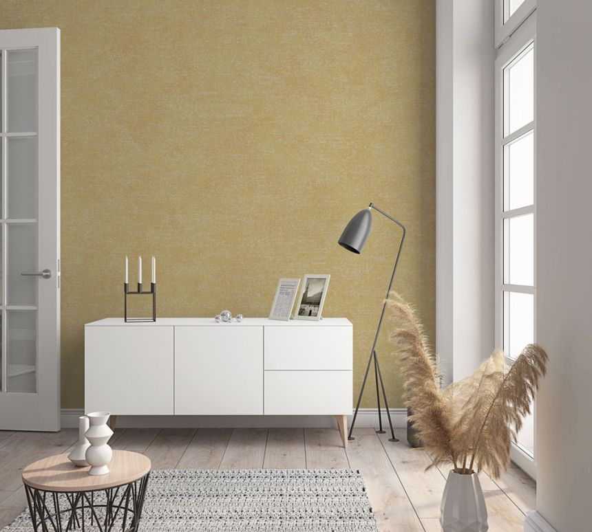 Tapete, Braun-Gelb, Textiloptik, 32425, Shades, Marburg