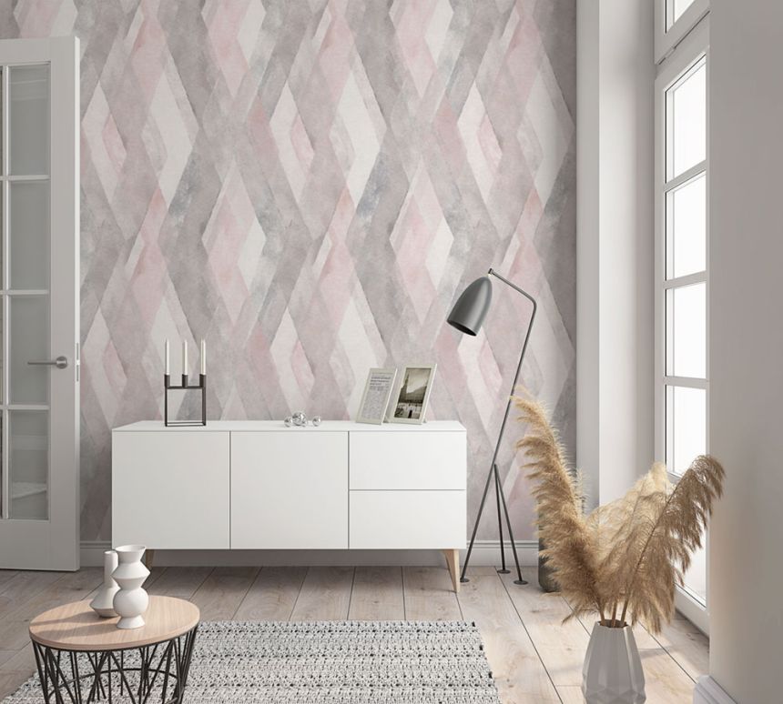 Geometrische Tapete, Grau-Rosa, 32449, Shades, Marburg