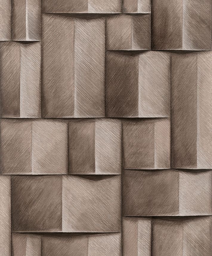 Grafische Tapete, braun, 3D-Effekt, 35375, Timber, Marburg
