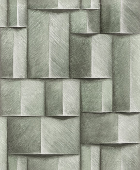 Grafische Tapete, grün, 3D-Effekt, 35378, Timber, Marburg