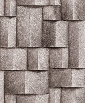 Grafische Tapete, braun, 3D-Effekt, 35393, Timber, Marburg