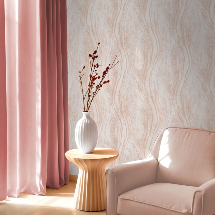 Tapete, Beige-Rosa, Struktur, Wellen, 82493, Naomi, Novamur