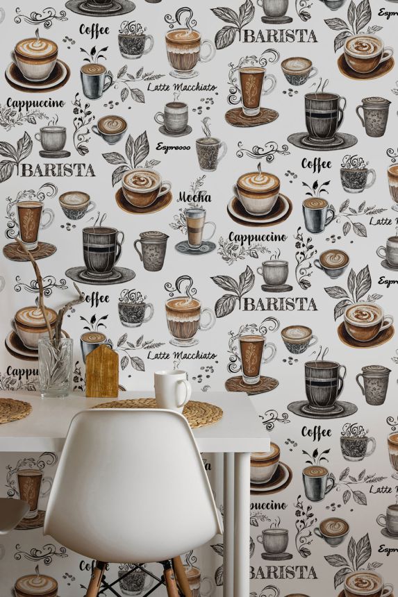 Tapete, Weiß, Kaffee, 89043, Naomi, Novamur