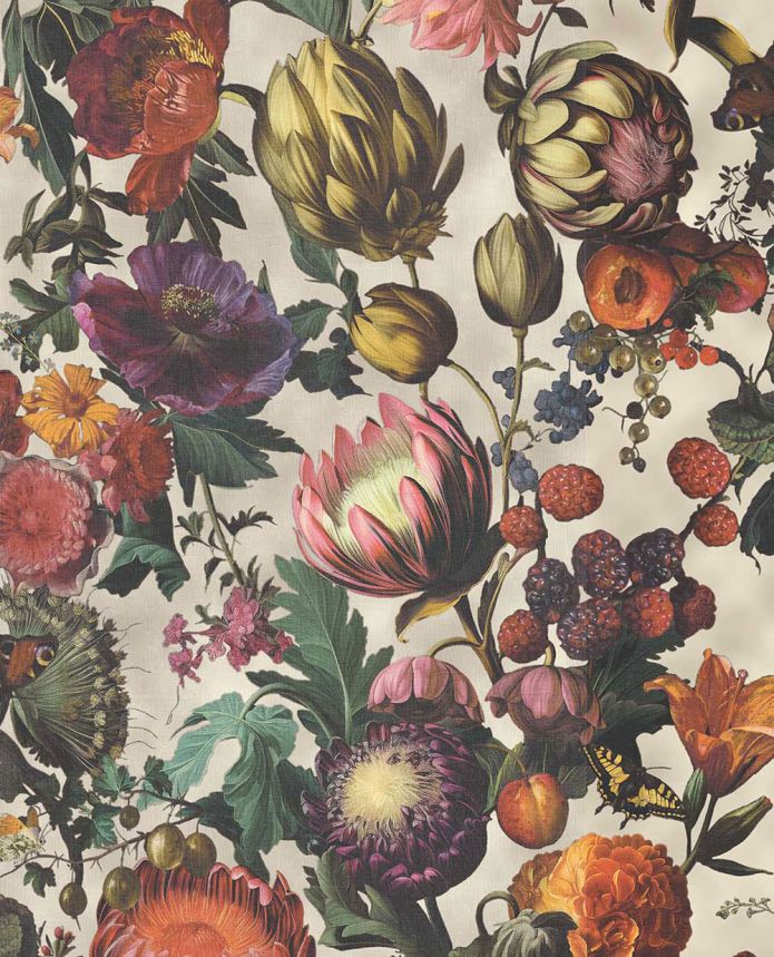 Tapete, Beige, Blumen, Früchte, Schmetterlinge, 351230, Magnifique, Eijffinger