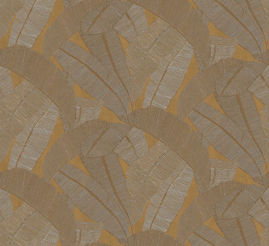 Tapete, gold, braun, RIC204, Serica, Masureel
