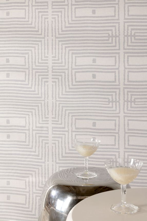 Tapete, Stoffoptik, Muster, beige, grau, RIC302, Serica, Masureel