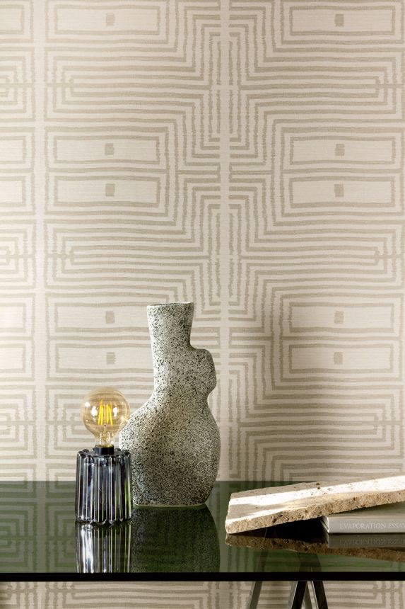 Tapete, Stoffoptik, Muster, beige, RIC304, Serica, Masureel
