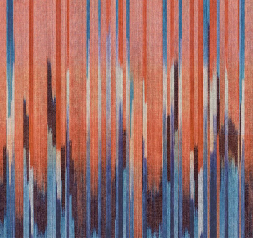 Fototapete, Stoffoptik, blau, rot, Streifen, DGRIC1033-300, Serica, Masureel