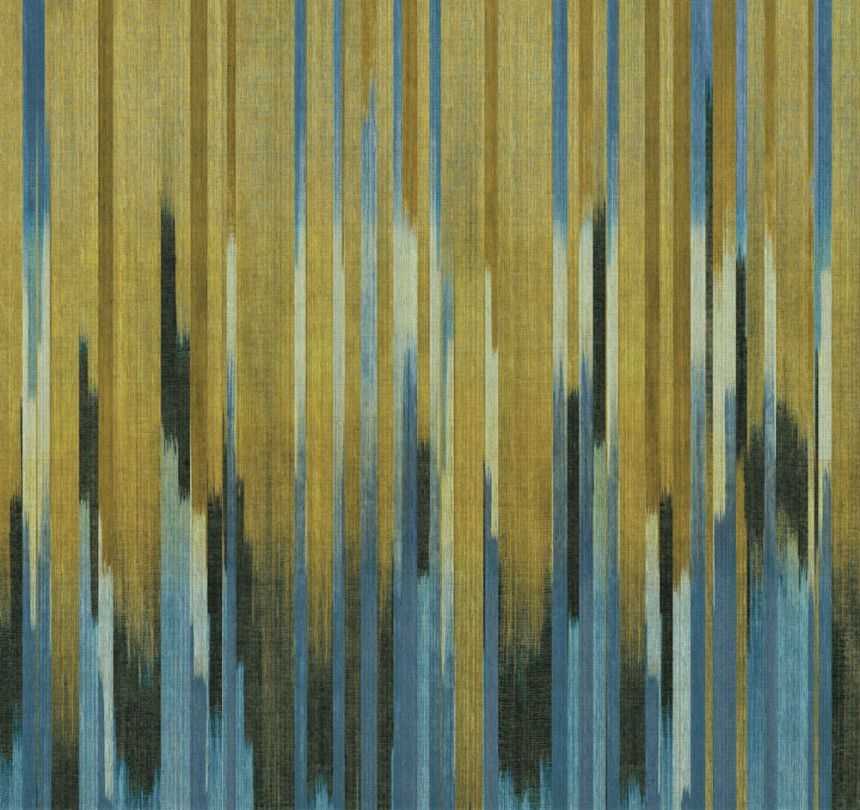 Fototapete, Stoffoptik, blau, schwarz, grün, Streifen, DGRIC1042-300, Serica, Masureel