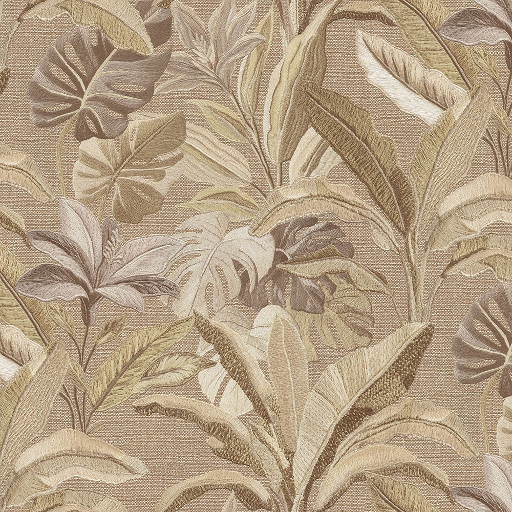 Luxustapete, braun-gold, Blumen, Blätter, 73804, Tendenze, Emiliana Parati
