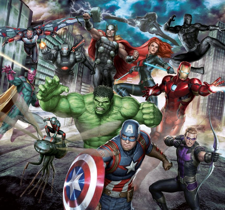 Fototapete Marvel Avengers Assemble, Vlies tapete Wandbilder 111391, 300 x 280 cm, Kids@Home 6, Graham & Brown