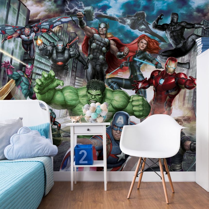 Fototapete Marvel Avengers Assemble, Vlies tapete Wandbilder 111391, 300 x 280 cm, Kids@Home 6, Graham & Brown