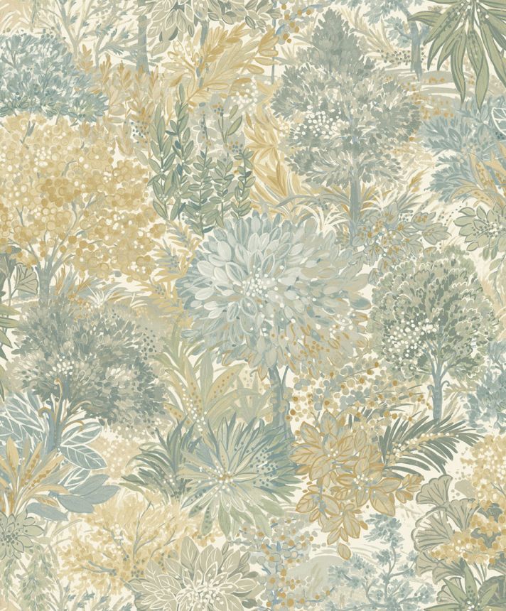 Tapete, grau-grün, Bäume, A78603, Inia, Grandeco