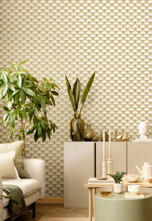 Tapete, Blumen, ocker-lila, 2041, Rio, Parato by Cristiana Masi