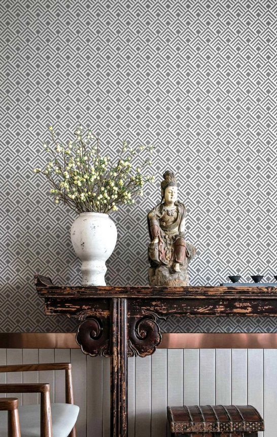 Geometrische Tapete, grau, 2052, Rio, Parato by Cristiana Masi