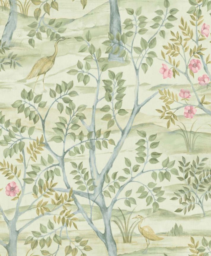 Tapete, grün, Bäume, Vögel, 8317, Blooming Garden 2, Parato by Cristiana Masi