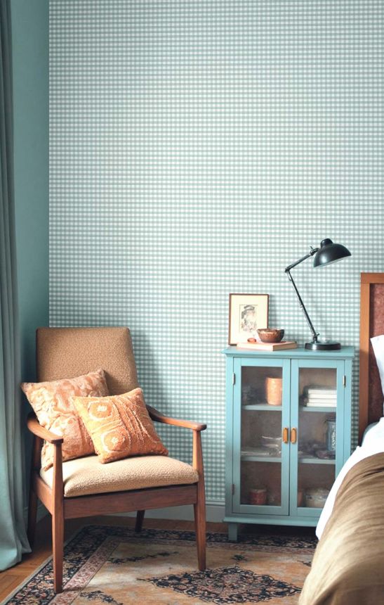 Tapete, türkis, Stoffoptik, 8392, Blooming Garden 2, Parato by Cristiana Masi