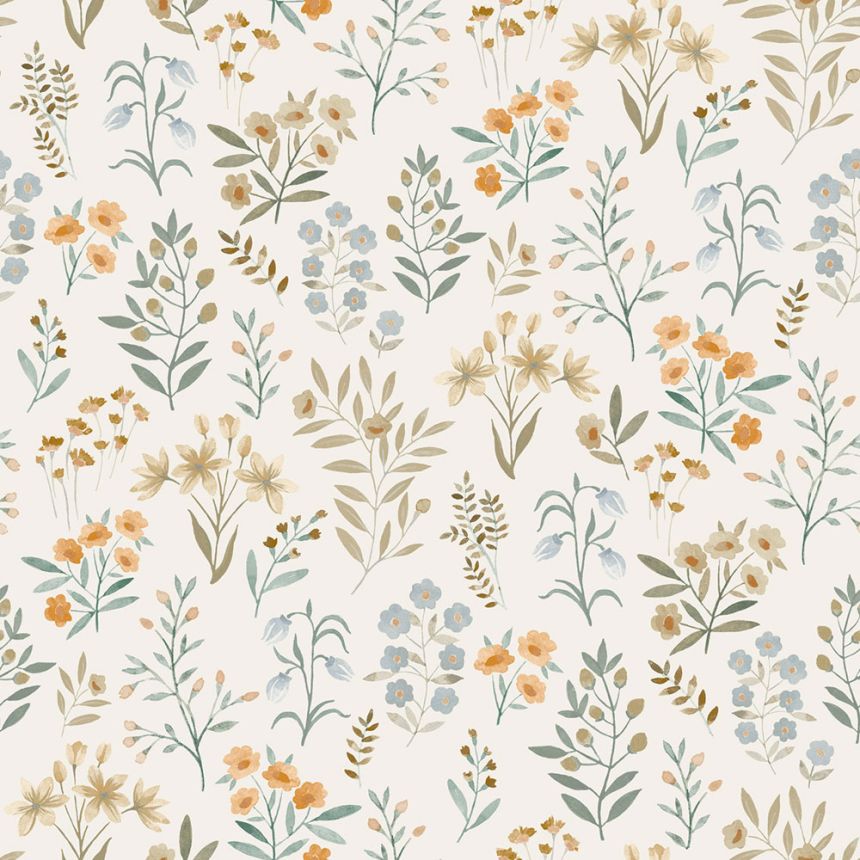 Tapete, blau, Blumen, A80101, Inia, Grandeco