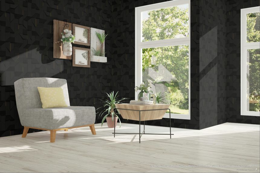 3D Tapete, schwarz, geometrisches Muster, Z81001, Philipp Plein 2, Zambaiti Parati