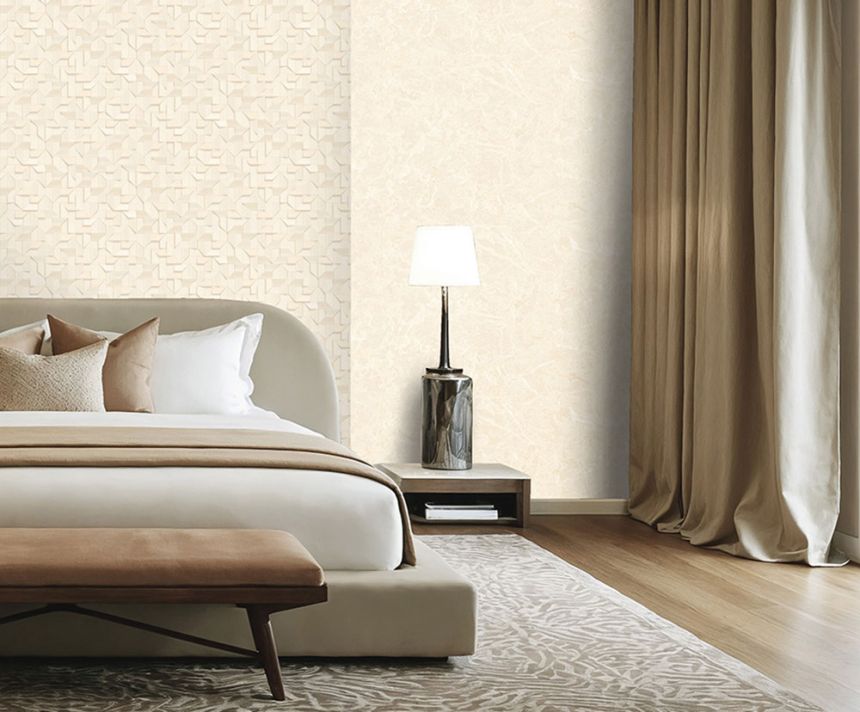 3D Tapete, gold, beige, geometrisches Muster, Z81012, Philipp Plein 2, Zambaiti Parati