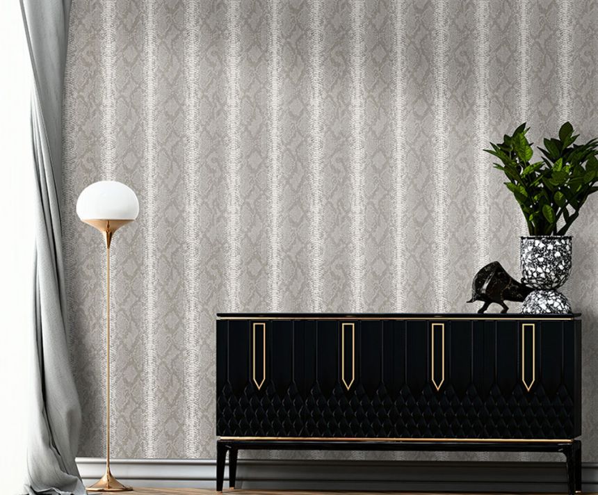 Tapete, grau, Schlangenhautoptik, Z81032, Philipp Plein 2, Zambaiti Parati