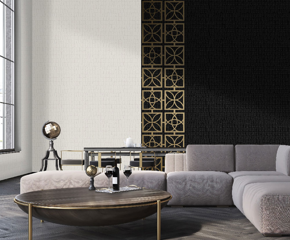 Tapete, schwarz, Krokodilhautoptik, Z81037, Philipp Plein 2, Zambaiti Parati