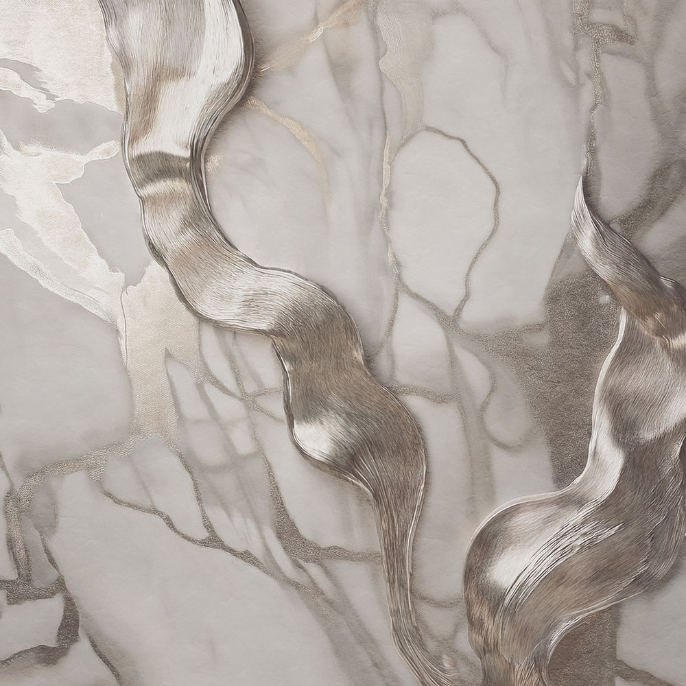 Fototapete, grau, silber, Marmor, Z81072, 3x3 m, Philipp Plein 2, Zambaiti Parati