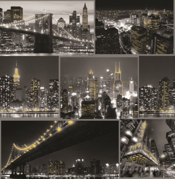 Tapete Nachtstadt, Papiertapete, 101696, Fresco City At Night Black, Kids@Home 6, Graham & Brown