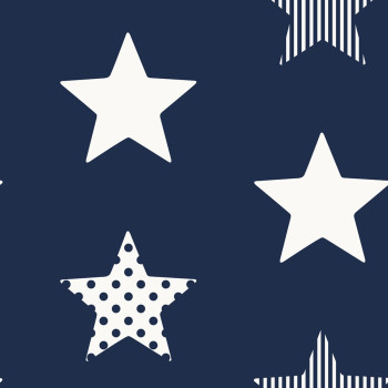 Tapete Sterne, Vliestapete 108265, Superstar Navy, Kids@Home 6, Graham & Brown