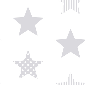 Tapete Sterne, Vliestapete 100111, Superstar Silver, Kids@Home 6, Graham & Brown