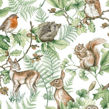 Kindertapete Waldtiere, Vliestapete 108569, Woodland Animals Natural,  Kids@Home 6, Graham & Brown